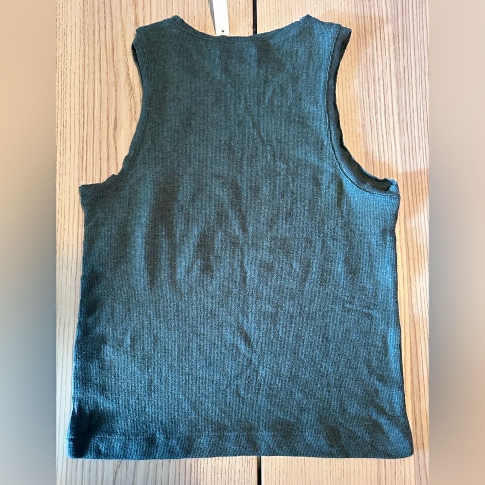Madewell Ribbed Sleeveless Tank in Forrest Green- Size Small New With Tags - Picture 4 of 5